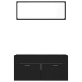 NNEVL 2 Piece Bathroom Furniture Set Black Chipboard