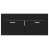 NNEVL 2 Piece Bathroom Furniture Set Black Chipboard