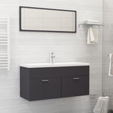 NNEVL 2 Piece Bathroom Furniture Set Grey Chipboard