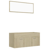 NNEVL 2 Piece Bathroom Furniture Set Sonoma Oak Chipboard