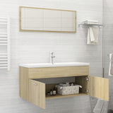 NNEVL 2 Piece Bathroom Furniture Set Sonoma Oak Chipboard