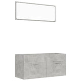 NNEVL 2 Piece Bathroom Furniture Set Concrete Grey Chipboard