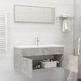 NNEVL 2 Piece Bathroom Furniture Set Concrete Grey Chipboard