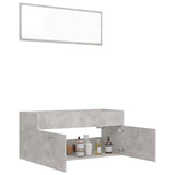 NNEVL 2 Piece Bathroom Furniture Set Concrete Grey Chipboard