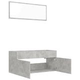 NNEVL 2 Piece Bathroom Furniture Set Concrete Grey Chipboard