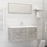 NNEVL 2 Piece Bathroom Furniture Set Concrete Grey Chipboard