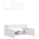 NNEVL 2 Piece Bathroom Furniture Set High Gloss White Chipboard