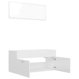 NNEVL 2 Piece Bathroom Furniture Set High Gloss White Chipboard