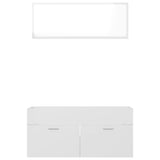 NNEVL 2 Piece Bathroom Furniture Set High Gloss White Chipboard