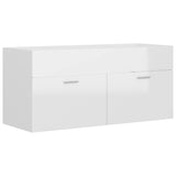 NNEVL 2 Piece Bathroom Furniture Set High Gloss White Chipboard