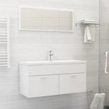 NNEVL 2 Piece Bathroom Furniture Set High Gloss White Chipboard