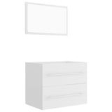 NNEVL 2 Piece Bathroom Furniture Set White Chipboard