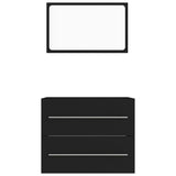 NNEVL 2 Piece Bathroom Furniture Set Black Chipboard