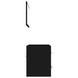 NNEVL 2 Piece Bathroom Furniture Set Black Chipboard