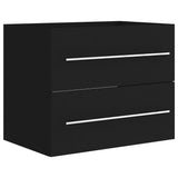 NNEVL 2 Piece Bathroom Furniture Set Black Chipboard