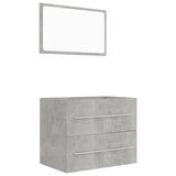 NNEVL 2 Piece Bathroom Furniture Set Concrete Grey Chipboard