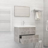 NNEVL 2 Piece Bathroom Furniture Set Concrete Grey Chipboard