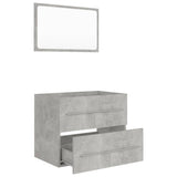 NNEVL 2 Piece Bathroom Furniture Set Concrete Grey Chipboard