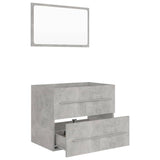 NNEVL 2 Piece Bathroom Furniture Set Concrete Grey Chipboard