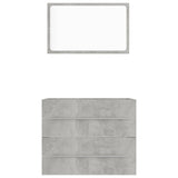 NNEVL 2 Piece Bathroom Furniture Set Concrete Grey Chipboard