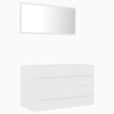 NNEVL 2 Piece Bathroom Furniture Set White Chipboard