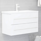 NNEVL 2 Piece Bathroom Furniture Set White Chipboard