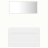 NNEVL 2 Piece Bathroom Furniture Set White Chipboard