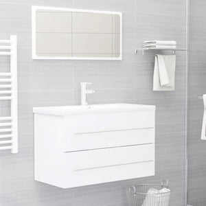 NNEVL 2 Piece Bathroom Furniture Set White Chipboard