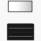 NNEVL 2 Piece Bathroom Furniture Set Black Chipboard
