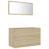 NNEVL 2 Piece Bathroom Furniture Set Sonoma Oak Chipboard