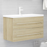 NNEVL 2 Piece Bathroom Furniture Set Sonoma Oak Chipboard