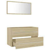 NNEVL 2 Piece Bathroom Furniture Set Sonoma Oak Chipboard