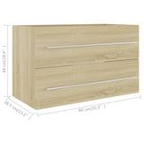 NNEVL 2 Piece Bathroom Furniture Set Sonoma Oak Chipboard