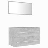 NNEVL 2 Piece Bathroom Furniture Set Concrete Grey Chipboard