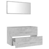 NNEVL 2 Piece Bathroom Furniture Set Concrete Grey Chipboard