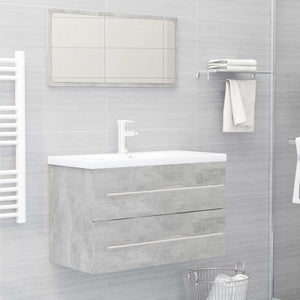 NNEVL 2 Piece Bathroom Furniture Set Concrete Grey Chipboard