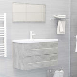 NNEVL 2 Piece Bathroom Furniture Set Concrete Grey Chipboard