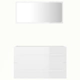 NNEVL 2 Piece Bathroom Furniture Set High Gloss White Chipboard