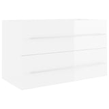 NNEVL 2 Piece Bathroom Furniture Set High Gloss White Chipboard