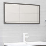NNEVL 2 Piece Bathroom Furniture Set High Gloss Grey Chipboard