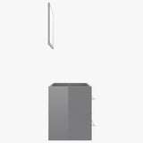 NNEVL 2 Piece Bathroom Furniture Set High Gloss Grey Chipboard