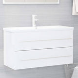 NNEVL 2 Piece Bathroom Furniture Set White Chipboard