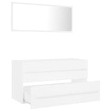 NNEVL 2 Piece Bathroom Furniture Set White Chipboard