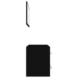 NNEVL 2 Piece Bathroom Furniture Set Black Chipboard