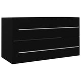 NNEVL 2 Piece Bathroom Furniture Set Black Chipboard