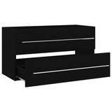 NNEVL 2 Piece Bathroom Furniture Set Black Chipboard
