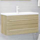 NNEVL 2 Piece Bathroom Furniture Set Sonoma Oak Chipboard