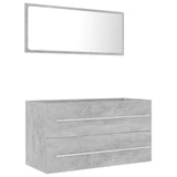 NNEVL 2 Piece Bathroom Furniture Set Concrete Grey Chipboard