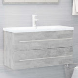 NNEVL 2 Piece Bathroom Furniture Set Concrete Grey Chipboard