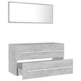 NNEVL 2 Piece Bathroom Furniture Set Concrete Grey Chipboard